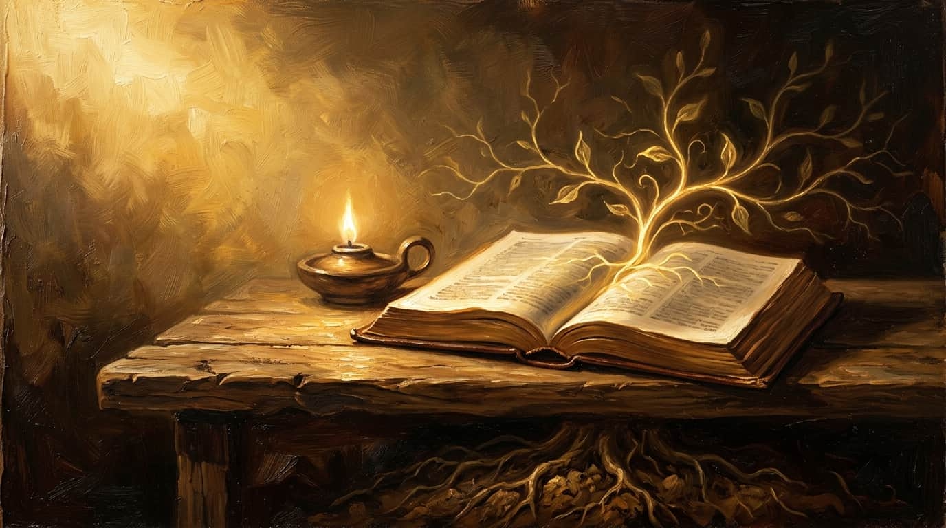 Illustration for "Belief: meaning, Bible context, and common misunderstandings" — warm, painterly scene inspired by the article's themes