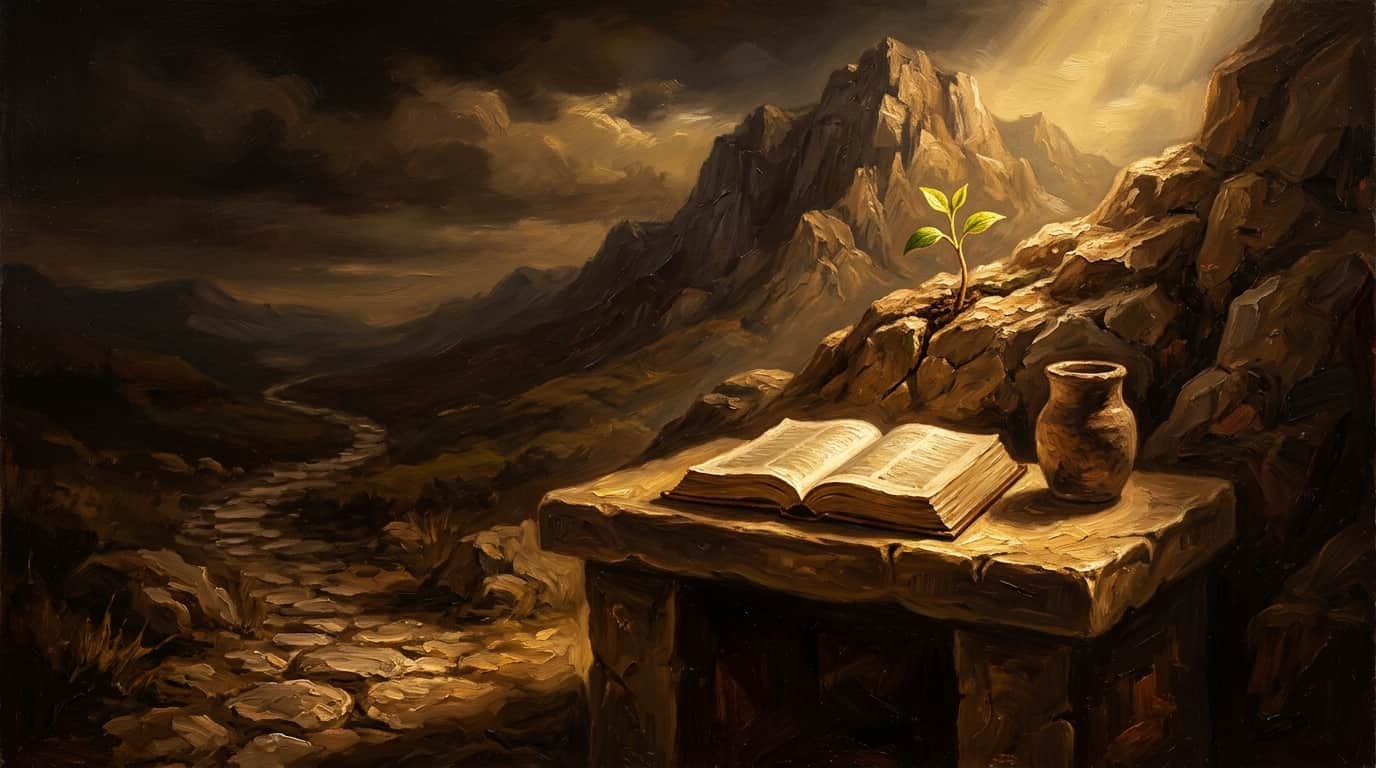 Illustration for "Understanding faith in the Bible" — warm, painterly scene inspired by the article's themes