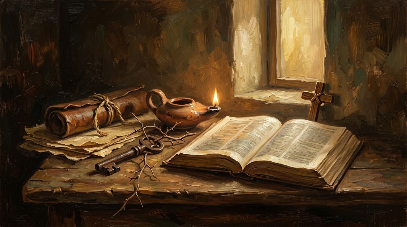 Illustration for "Bible teachings on forgiveness: meaning, context, and common misunderstandings" — warm, painterly scene inspired by the article's themes