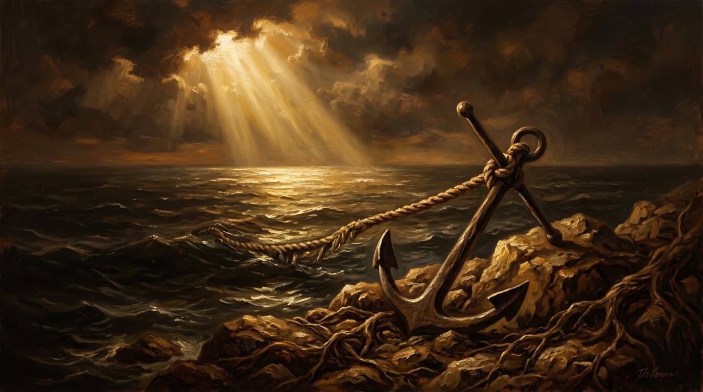 Illustration for "Bible verses about hope: a guide through darkness" — warm, painterly scene inspired by the article's themes