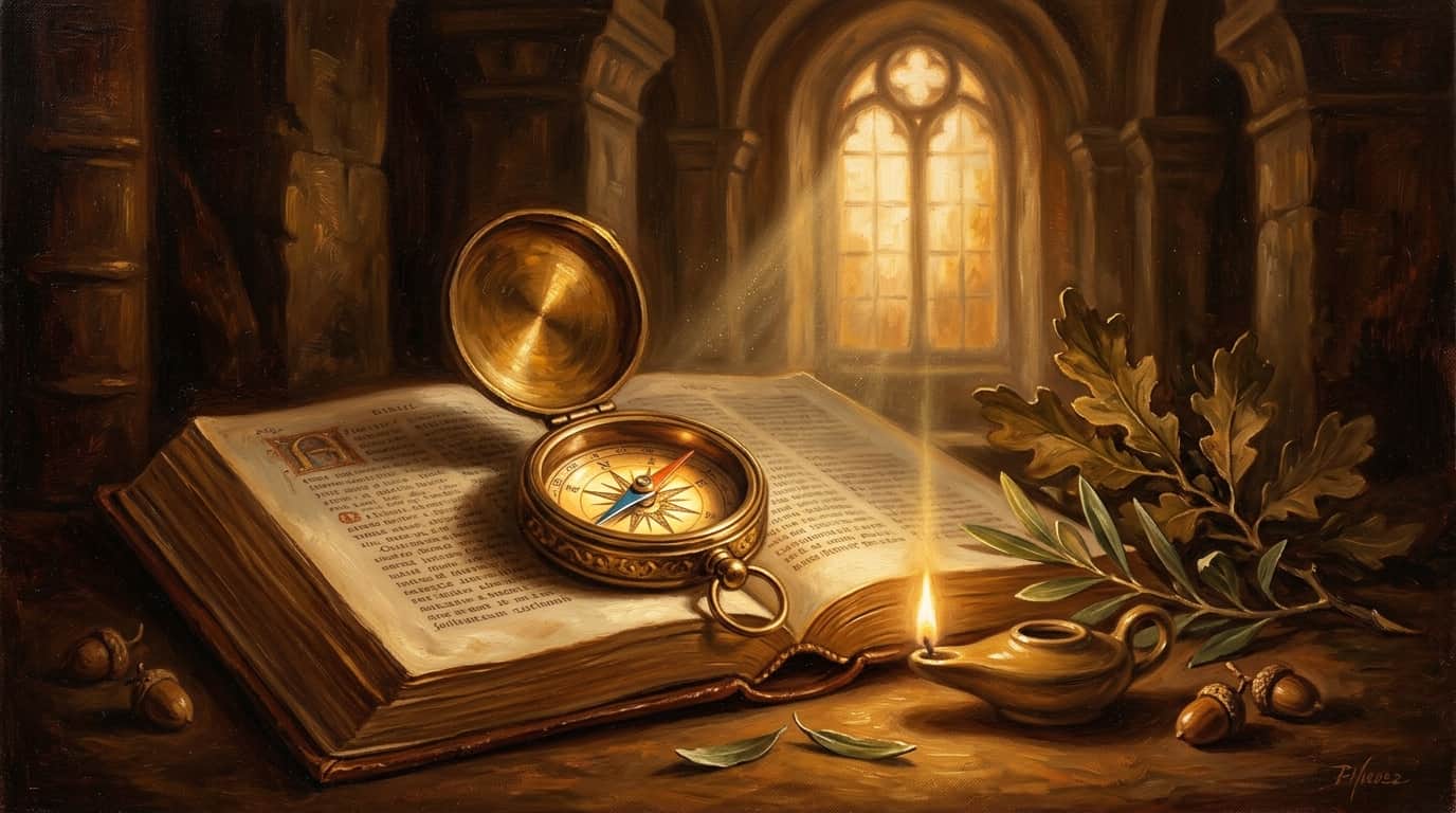 Illustration for "Christian discernment: meaning, Bible context, and common misunderstandings" — warm, painterly scene inspired by the article's themes
