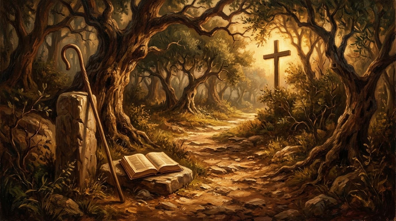 Illustration for "Understanding the meaning of following Jesus" — warm, painterly scene inspired by the article's themes