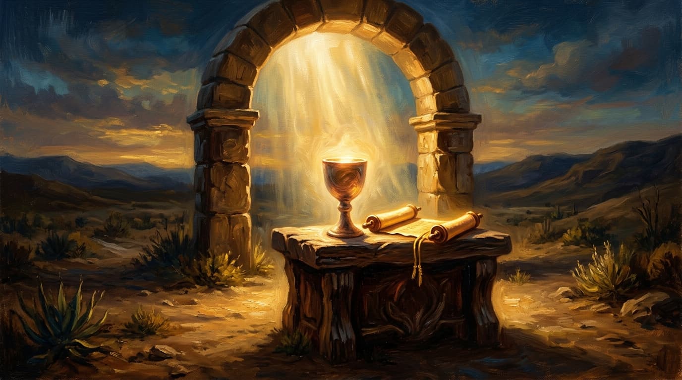 Illustration for "Hesed: the Hebrew word that English cannot translate" — warm, painterly scene inspired by the article's themes