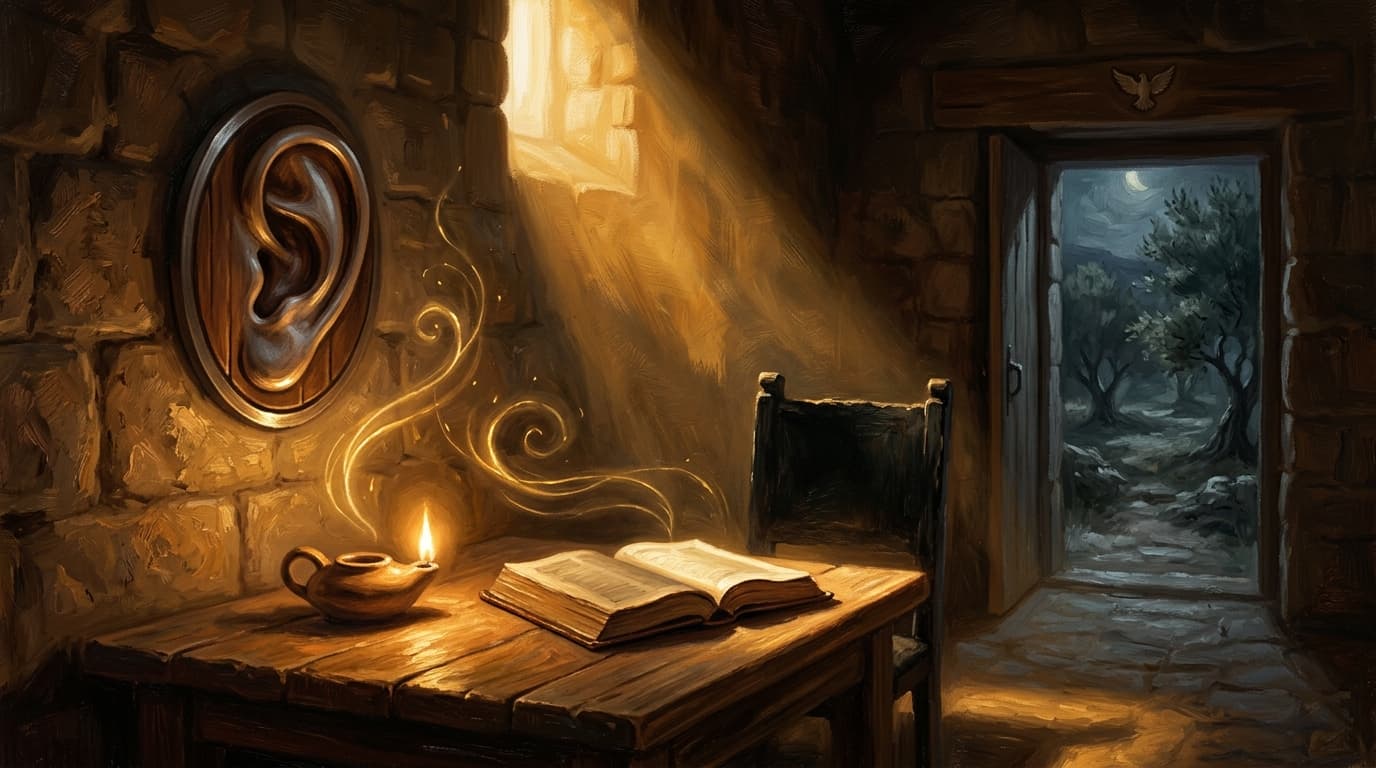 Quiet Bible study scene symbolizing prayer and spiritual discernment