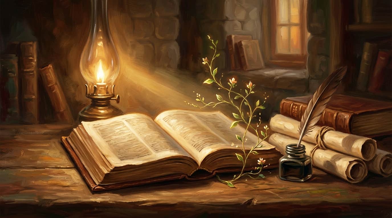 Open Bible and notebook for a beginner Bible study session
