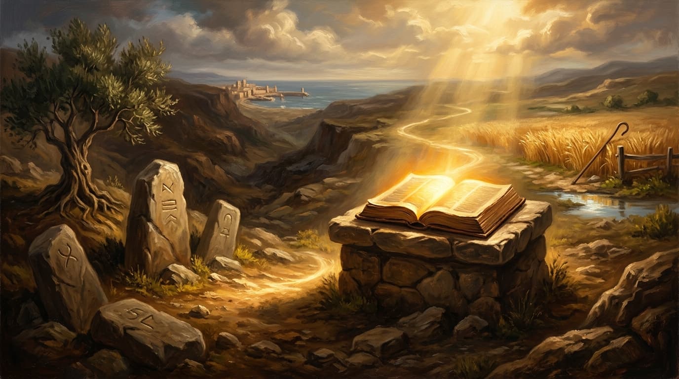 Illustration for "The promises of God: what they actually are (and what they are not)" — warm, painterly scene inspired by the article's themes