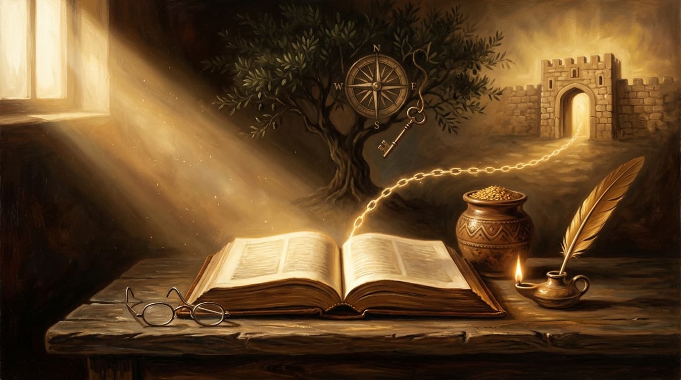 Illustration for "Proverbs: meaning, Bible context, and common misunderstandings" — warm, painterly scene inspired by the article's themes