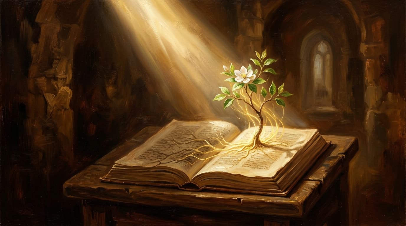 Illustration for "Romans 12:2: transformed by renewing your mind" — warm, painterly scene inspired by the article's themes