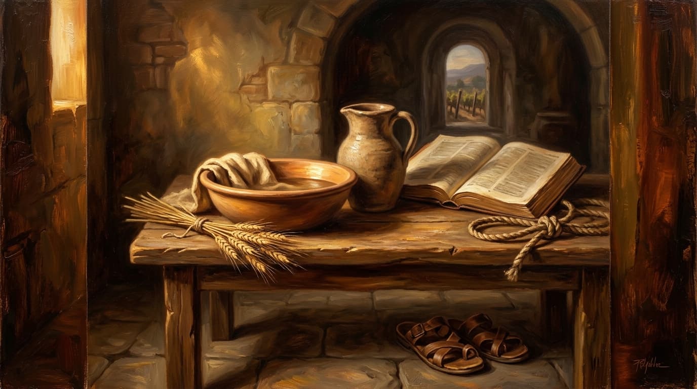 Illustration for "Understanding service in the Bible" — warm, painterly scene inspired by the article's themes
