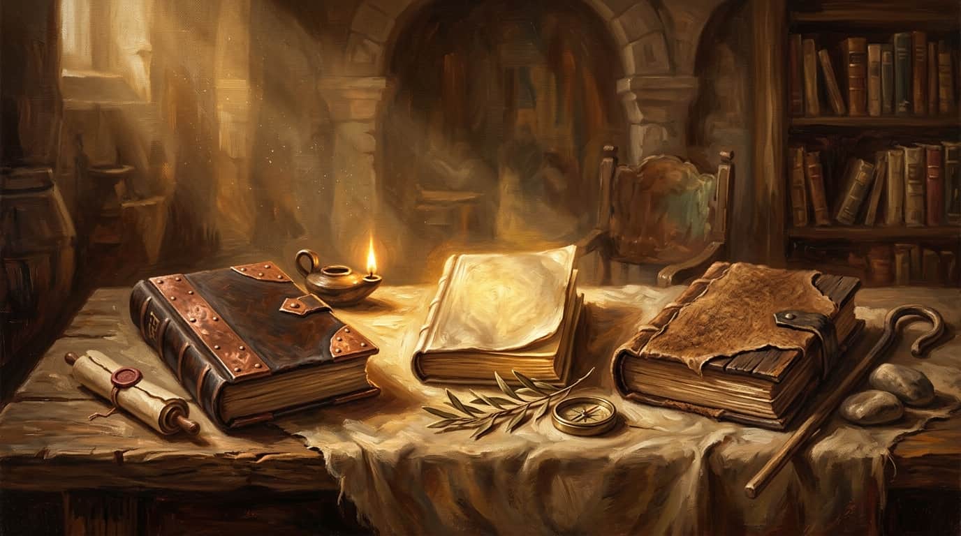 Illustration for "What language was the Bible written in (and why it matters for reading it today)" — warm, painterly scene inspired by the article's themes