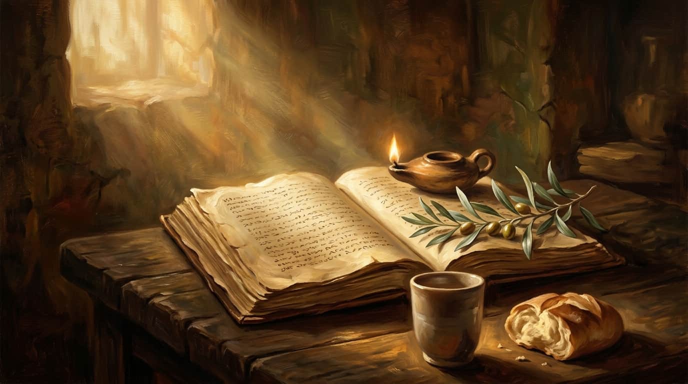 Illustration for "What the Bible really says about love" — warm, painterly scene inspired by the article's themes