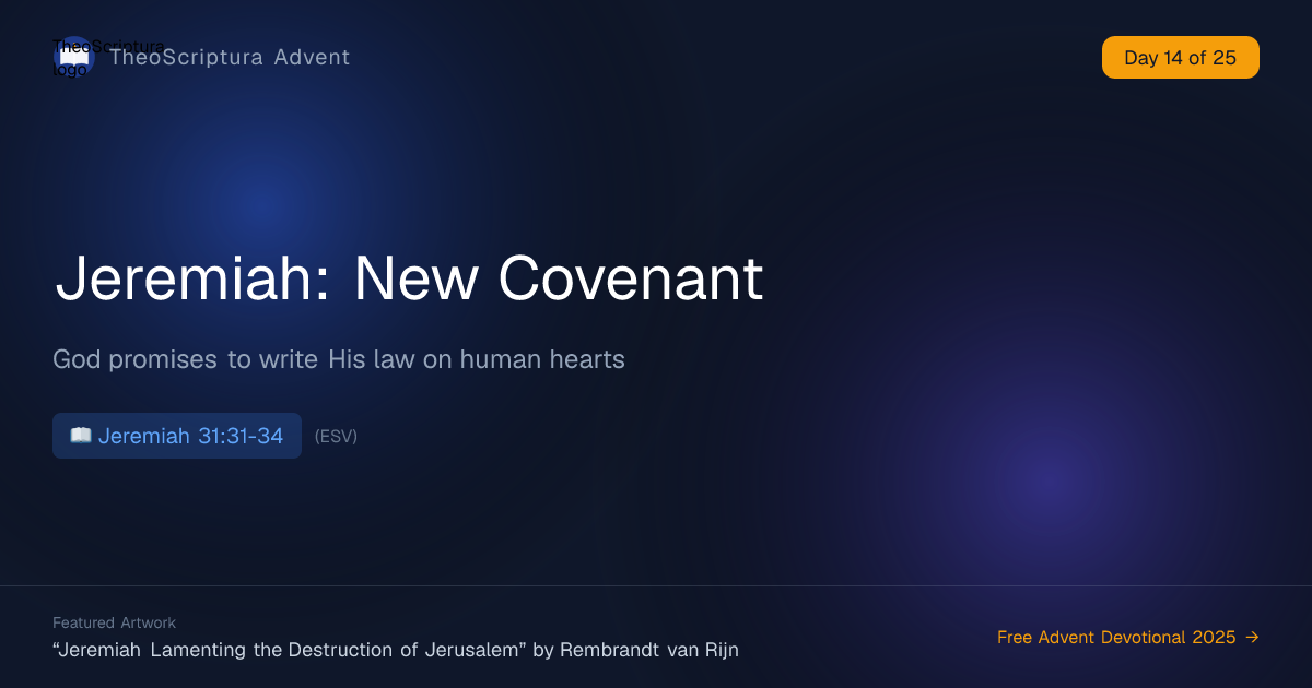 Jeremiah's New Covenant: Law Written on Hearts | Advent Day 14 ...